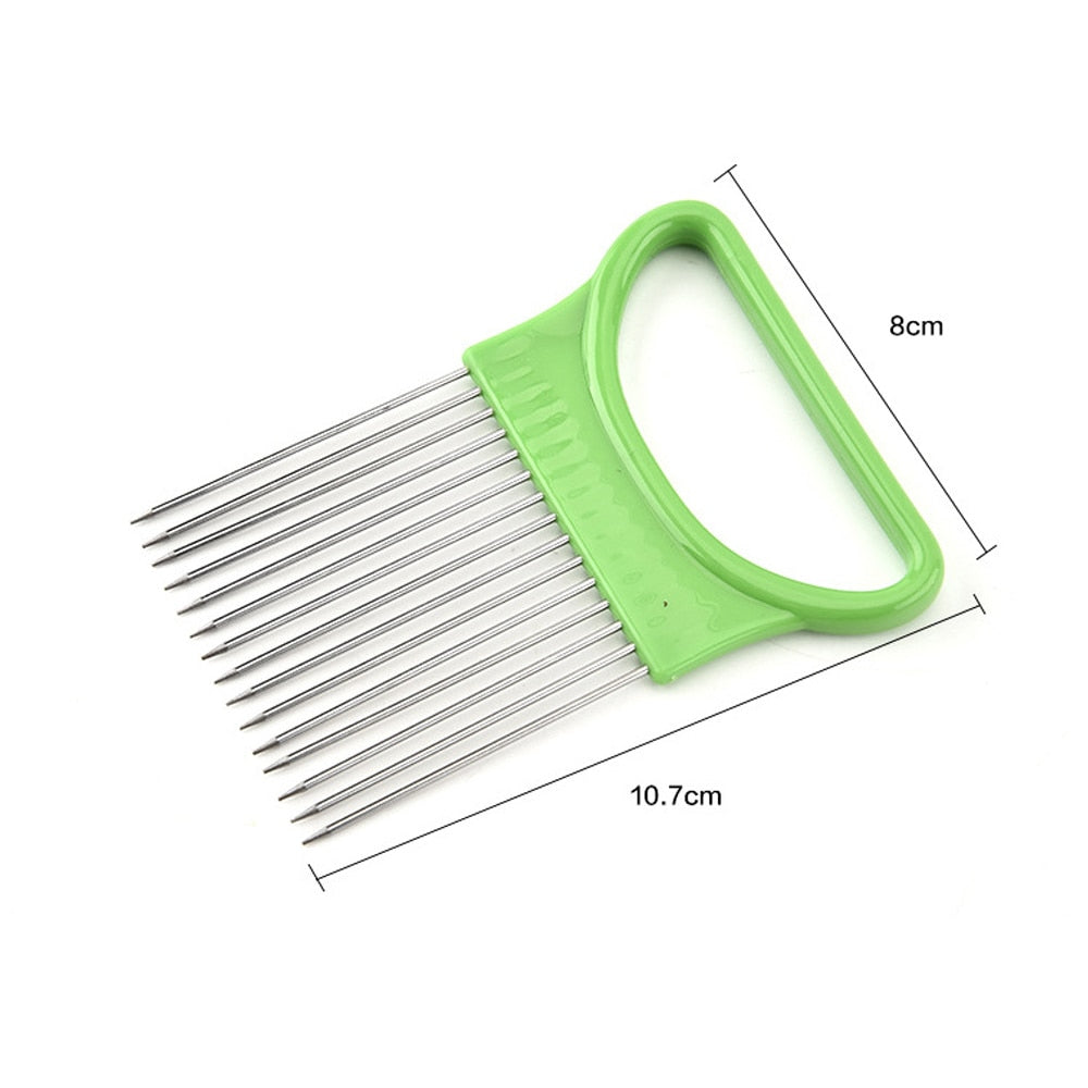 Stainless Steel Onion Needle Fork Vegetable Fruit Slicer Tomato Cutter Cutting Holder Kitchen Accessorie Tool Cozinha  Acessório