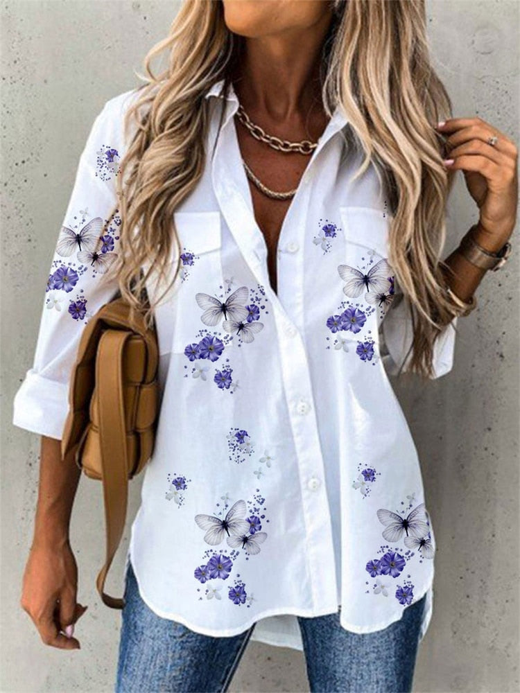 Fashion long-sleeved woman shirt casual  shirt woman elegant blouse woman