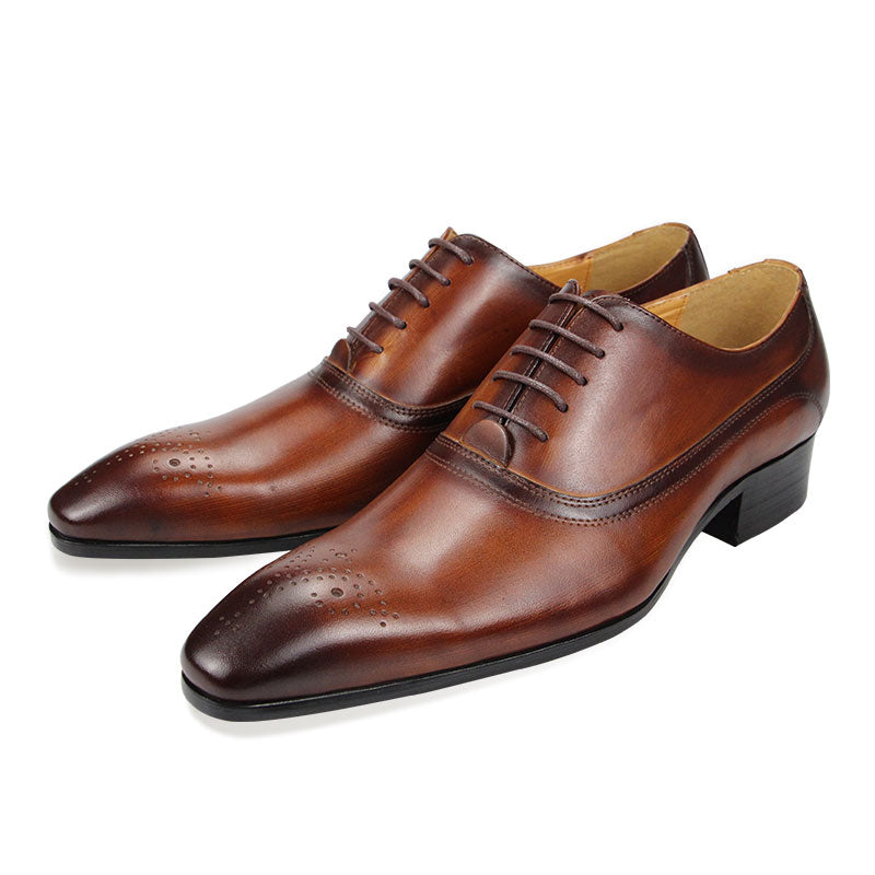 Oxford Shoes For Men costume homme Vintage Style Dress Customized goodyear broque shoe genuine leather luxury man for wedding